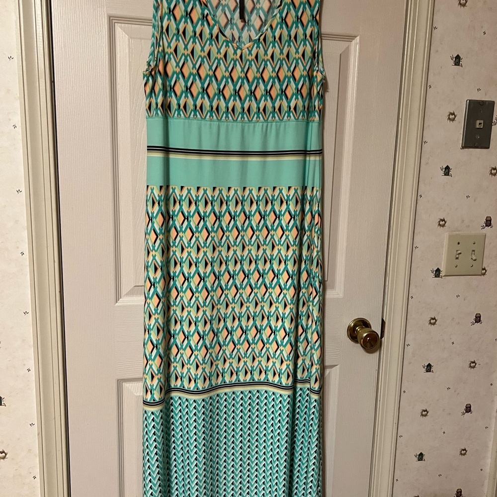 Skye’s the Limit Geometric Patterned Sleeveless Dress XL Beach Resort Casual